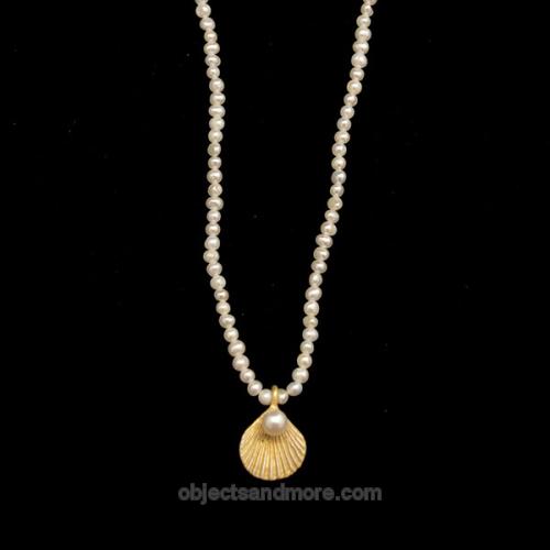 Pearl and Scallop Necklace by MICHAEL MICHAUD